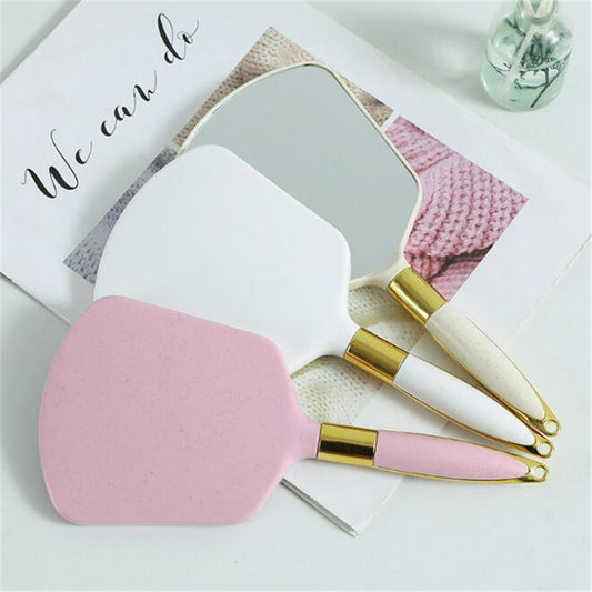 Vintage Handheld Makeup Mirror Hand Mirror Vanity Mirror SPA Salon Makeup Vanity with Handle Cosmetic Compact Mirror for Women