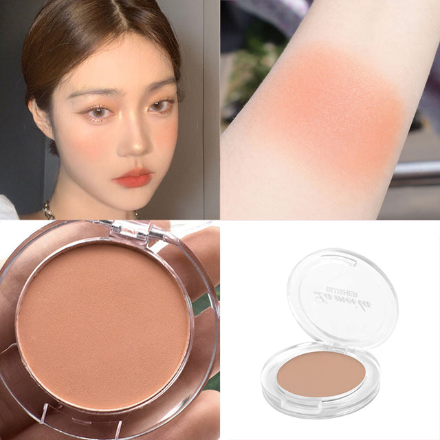 6 Colors Single Blush Palette Face Cream Concealer Foundation Powder Waterproof Lasting Face Rouge Powder Natural Peach Blusher